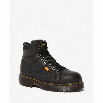 Dr Martens Ironbridge Extra Wide Grizzly Met Guard - Cierne Pracovne Cizmy Panske, D129SK